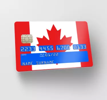 Canadian flag credit card sticker - TenStickers