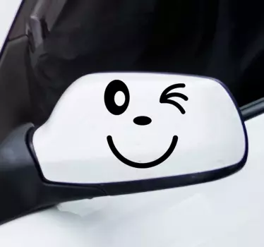 Cartoon Winky Face car sticker - TenStickers