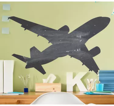 Chalkboard sticker airplane outline - TenStickers