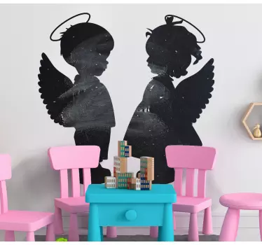Chalkboard sticker angel silhouette pair - TenStickers