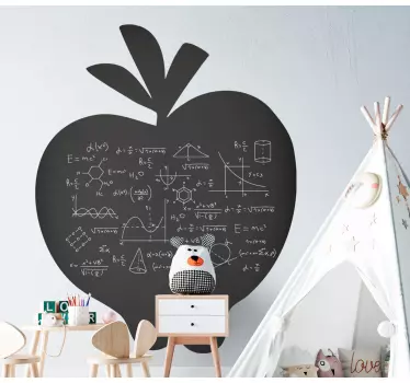 Chalkboard sticker apple with equations - TenStickers