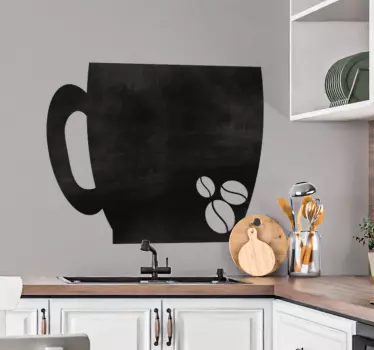 Chalkboard sticker coffee mug outline - TenStickers