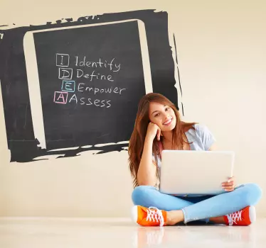 Chalkboard sticker for empowering assessment ideas - TenStickers
