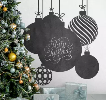 Chalkboard sticker for hanging christmas ornaments - TenStickers