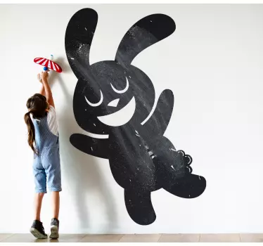 Chalkboard sticker joyful bunny design - TenStickers