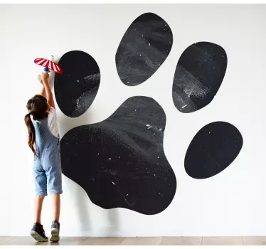 Chalkboard sticker paw print shape - TenStickers