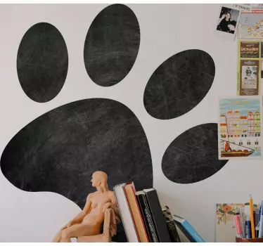 Chalkboard sticker paw print silhouette - TenStickers