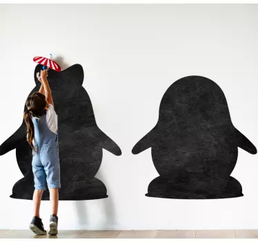 Chalkboard sticker playful penguin figures - TenStickers