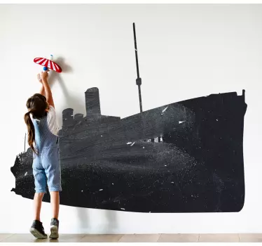 Chalkboard sticker vintage cruise ship - TenStickers