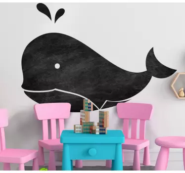 Chalkboard sticker whale silhouette design - TenStickers