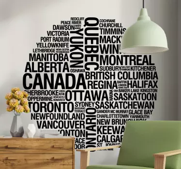 Cities of Canada wall decor - TenStickers