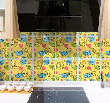 Citrus fruits tile vinyl transfer - TenStickers