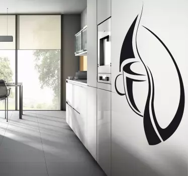 Coffee Bean Cup Logo Wall Sticker - TenStickers