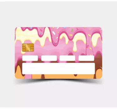 Colorful donut dripping glaze credit card decal - TenStickers
