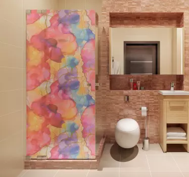 Colorful marble texture shower screen decal - TenStickers