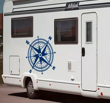 Compass round design caravan vinyl decal - TenStickers