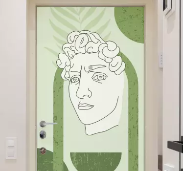 Contemporary face artwork door sticker - TenStickers
