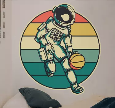 Cosmonaut Engaged in Basketball wall sticker - TenStickers