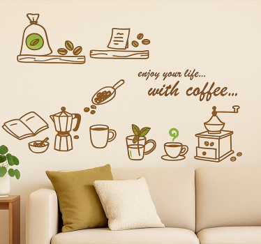 Cozy kitchen cafe wall decal - TenStickers