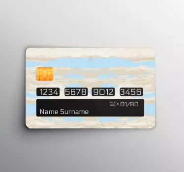 Credit card sticker abstract beach design - TenStickers
