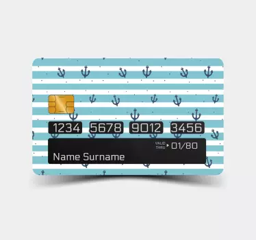 Credit card sticker anchors and stripes design - TenStickers