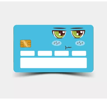 Credit card sticker cute face design - TenStickers