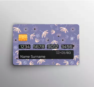 Credit card sticker floral pattern design - TenStickers