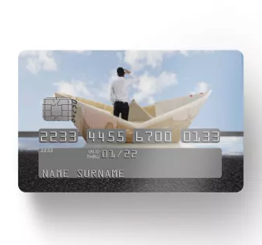 Credit card sticker paper boat adventure - TenStickers