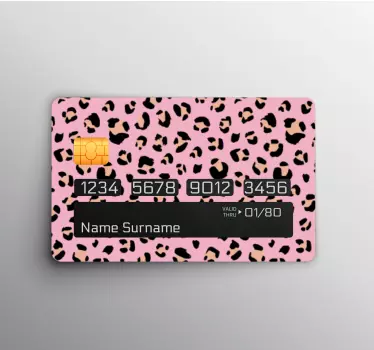 Credit card sticker pink leopard print - TenStickers