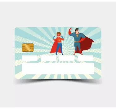 Credit card sticker superhero character design - TenStickers