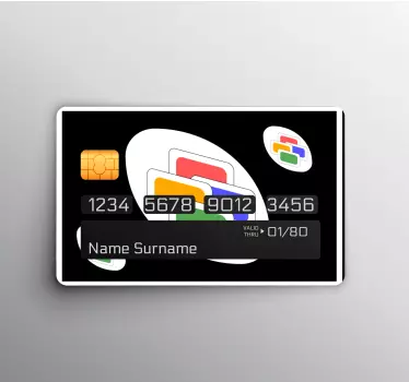 Credit card sticker with vibrant card design - TenStickers