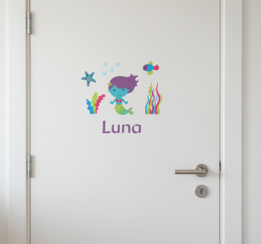 Customizable sticker mermaid door decoration - TenStickers