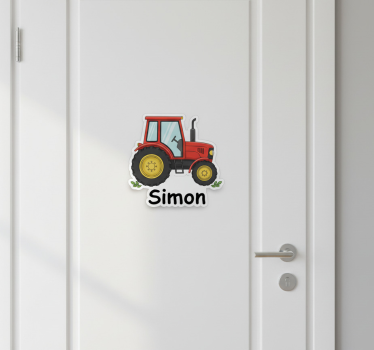 Customizable sticker tractor for door - TenStickers