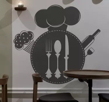 Cuttlery Logo Kitchen Sticker - TenStickers