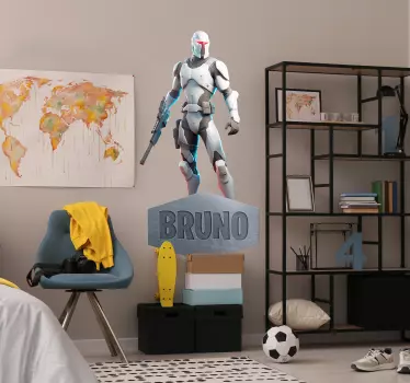 Cyber warrior video game sticker - TenStickers