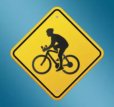Cyclist Warning Sign - TenStickers