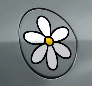 White daisy flower car decal - TenStickers