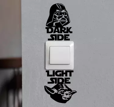 Dark side light side light switch cover sticker - TenStickers