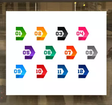 direction number bullet points personalised window decal - TenStickers
