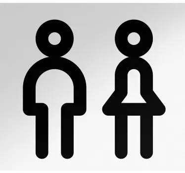 Door sticker simple restroom icons - TenStickers