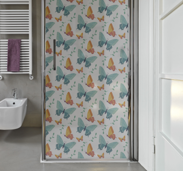 Double colour butterflies  shower sticker - TenStickers