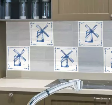 Dutch mill tile transfer - TenStickers