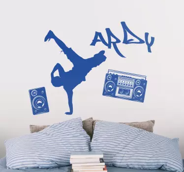 Dynamic Breakdancer Graphic musical sticker - TenStickers