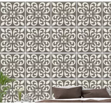 Elegant floral motifs door sticker - TenStickers