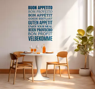 Enjoy you meal international languages dining room vinyl wall dec - TenStickers
