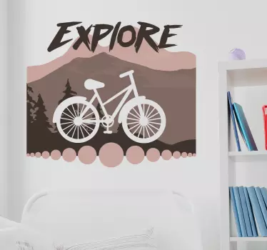Explore Bicycle Wall Decal - TenStickers