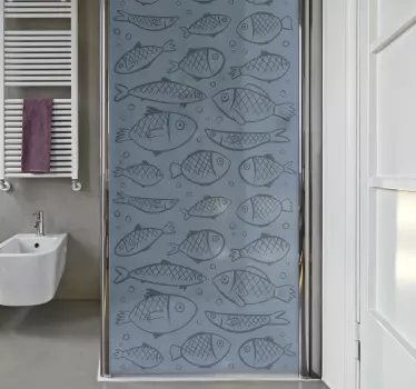 Fish in water shower sticker - TenStickers
