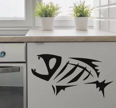 Fish Skeleton Sticker - TenStickers
