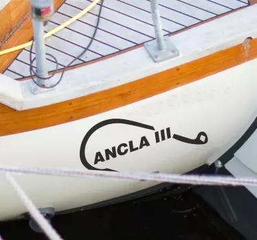 Personalised fisherman's hook name design vinyl decal - TenStickers