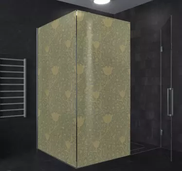 Floral fabric layer shower screen sticker - TenStickers